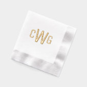 Eenvoudig Elegant 3 Initiaal Letter Monogram #1 Folie Servetten (Links)