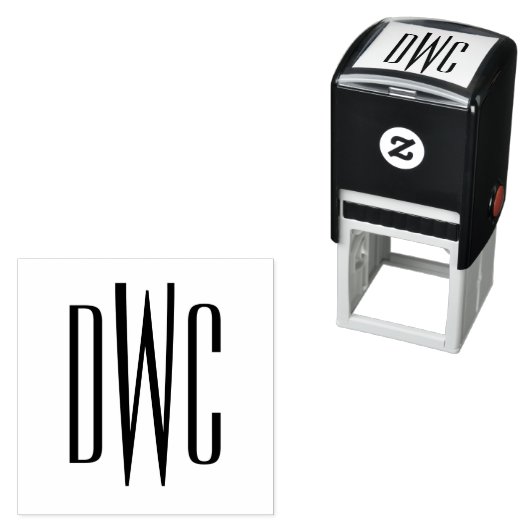 Eenvoudig Elegant 3 Initiaal Letter Monogram #8 Em Zelfinktende Stempel (In situ)