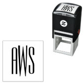 Eenvoudig Elegant 3 Initiaal Letter Monogram #8b Zelfinktende Stempel (In situ)