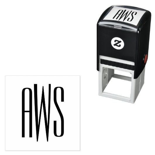 Eenvoudig Elegant 3 Initiaal Letter Monogram #8b Zelfinktende Stempel (In situ)