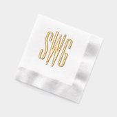 Eenvoudig Elegant 3 Initiaal Letter Monogram #8BSt Folie Servetten (Links)