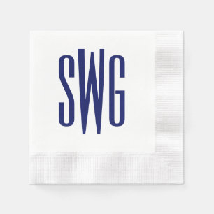 Eenvoudig Elegant 3 Initiaal Letter Monogram #8BSt Servet