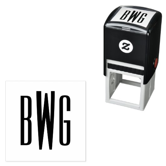 Eenvoudig Elegant 3 Initiaal Letter Monogram #8BSt Zelfinktende Stempel (In situ)