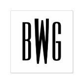 Eenvoudig Elegant 3 Initiaal Letter Monogram #8BSt Zelfinktende Stempel (Design)