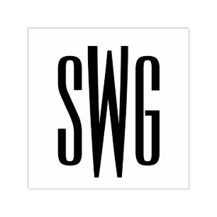 Eenvoudig Elegant 3 Initiaal Letter Monogram #8BSt Zelfinktende Stempel