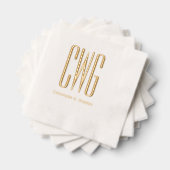 Eenvoudig Elegant 3 Initiaal Letter Monogram #8D N Folie Servetten (Insitu (Gestapeld))