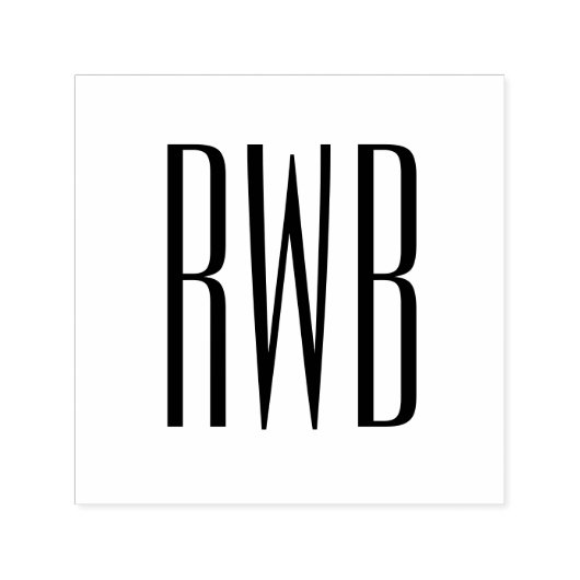 Eenvoudig Elegant 3 Initiaal Letter Monogram #8D Zelfinktende Stempel (Design)