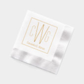 Eenvoudig Elegant 3 Initiaal Letter Monogram #902  Folie Servetten (Links)
