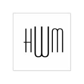 Eenvoudig Elegant 3 Initiaal Letter Monogram #9HV Rubberstempel (Afrduk)