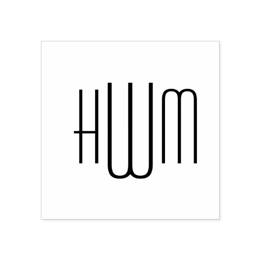 Eenvoudig Elegant 3 Initiaal Letter Monogram #9HV Rubberstempel (Afrduk)