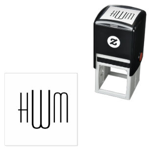 Eenvoudig Elegant 3 Initiaal Letter Monogram #9HV Zelfinktende Stempel
