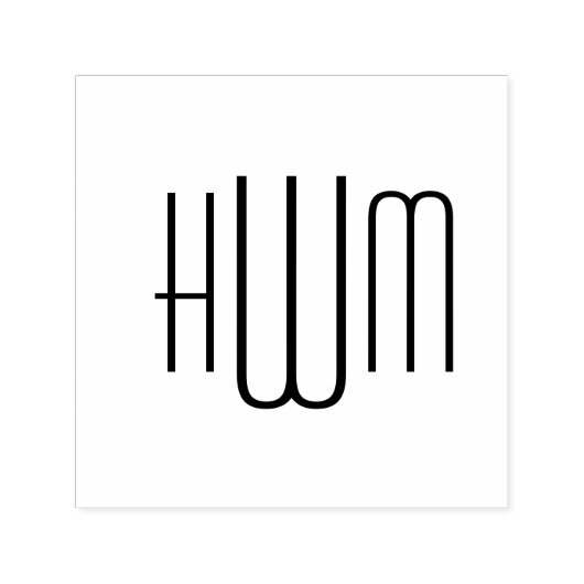 Eenvoudig Elegant 3 Initiaal Letter Monogram #9HV Zelfinktende Stempel (Design)