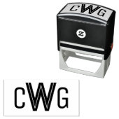Eenvoudig Elegant 3 Initiaal Letter Monogram MF #1 Zelfinktende Stempel (In situ)