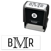 Eenvoudig Elegant 3 Initiaal Letter Monogram MF #4 Zelfinktende Stempel (In situ)