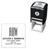 Eenvoudig Elegant 3 Initiaal Monogram Naam Adres # Zelfinktende Stempel (In situ)