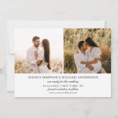 Eenvoudig Elegant 3 Photo Wedding Save The Date (Achterkant)