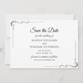 Eenvoudig Elegant 3 Photo Wedding Save The Date (Achterkant)