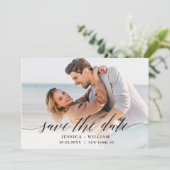 Eenvoudig Elegant 3 Photo Wedding Save The Date (Staand voorkant)