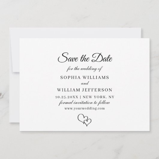 Eenvoudig Elegant 3 Photo Wedding Save The Date (Achterkant)