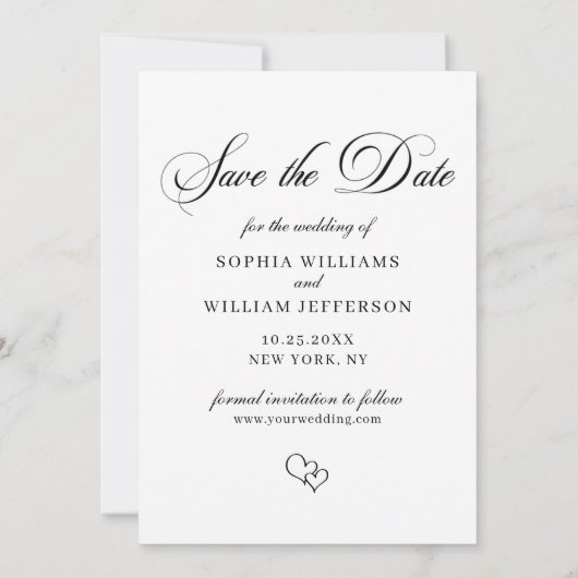 Eenvoudig Elegant 3 Photo Wedding Save The Date (Achterkant)