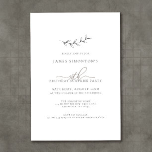 Eenvoudig Elegant 50ste Verjaardag Verrassingsfees Kaart