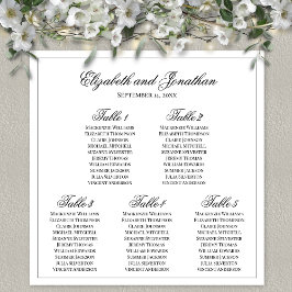 Eenvoudig Elegant 5-tabel weddenschapenkaart Poster