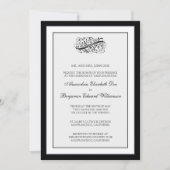 Eenvoudig elegant 5x7 Black/White Wedding Invite Kaart (Voorkant)