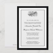 Eenvoudig elegant 5x7 Black/White Wedding Invite Kaart (Voorkant / Achterkant)