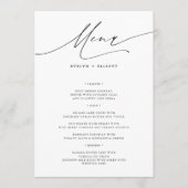 Eenvoudig Elegant 5x7 Bruiloft Diner Voedsel Menu  (Voorkant)