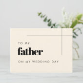 Eenvoudig elegant Aan mijn vader op mijn trouwdagk (Staand voorkant)