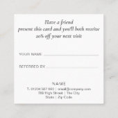 Eenvoudig elegant aanbevelingskaartje (Achterkant)