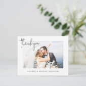 Eenvoudig Elegant, aangepast fotohuwelijk Bedankkaart (Staand voorkant)
