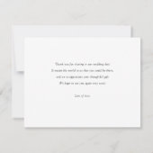 Eenvoudig Elegant, aangepast fotohuwelijk Bedankkaart (Achterkant)