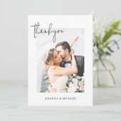 Eenvoudig Elegant, aangepast fotohuwelijk Bedankkaart (Staand voorkant)