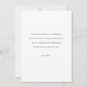 Eenvoudig Elegant, aangepast fotohuwelijk Bedankkaart (Achterkant)