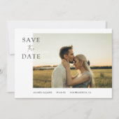 Eenvoudig Elegant Aangepast fotohuwelijk sparen de Kaart (Voorkant)