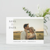Eenvoudig Elegant Aangepast fotohuwelijk sparen de Kaart (Staand voorkant)