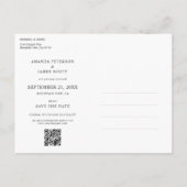 Eenvoudig Elegant Aangepast fotohuwelijk sparen de Uitnodiging Briefkaart (Achterkant)