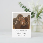 Eenvoudig Elegant Aangepast fotohuwelijk sparen de Uitnodiging Briefkaart (Staand voorkant)