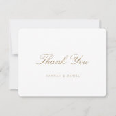 Eenvoudig Elegant aangepast Gold Script Hartelijk Bedankkaart (Voorkant)