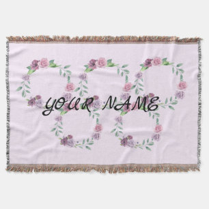 Eenvoudig elegant aangepast jouw naam florale adem deken