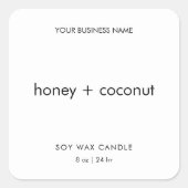 Eenvoudig & Elegant Aangepast Kaarsetiket Vierkante Sticker (Voorkant)