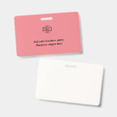 Eenvoudig elegant aangepast logo hier bedrijf badg badge (Voor- en achterkant)