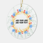 Eenvoudig elegant aangepast logo hier bedrijf keramisch ornament (Links)