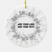 Eenvoudig elegant aangepast logo hier bedrijf keramisch ornament (Achterkant)