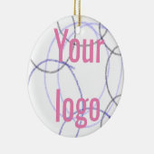 Eenvoudig elegant aangepast logo hier bedrijf keramisch ornament (Rechts)