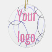 Eenvoudig elegant aangepast logo hier bedrijf keramisch ornament (Links)