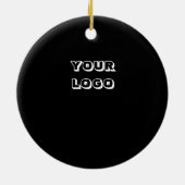 Eenvoudig elegant aangepast logo hier bedrijf keramisch ornament (Achterkant)