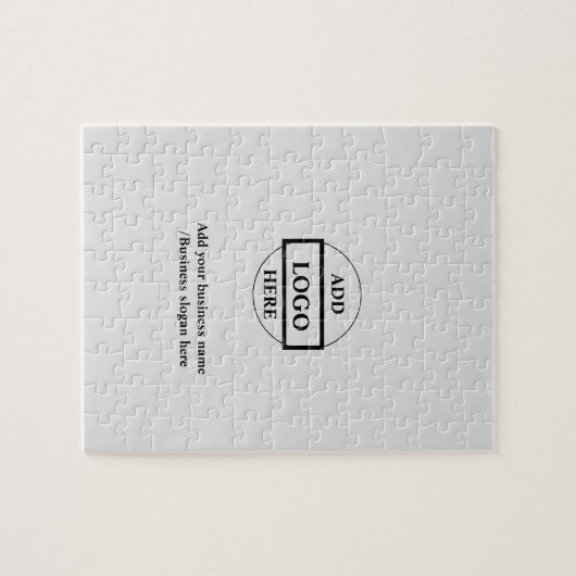 Eenvoudig elegant aangepast logo hier bedrijf legpuzzel (Horizontaal)