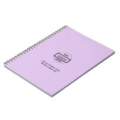 Eenvoudig elegant aangepast logo hier bedrijf notitieboek (Linkerzijde)